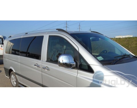 Рейлинги алюминиевые с пластиковыми окончаниями для Vito W639 (короткая база).